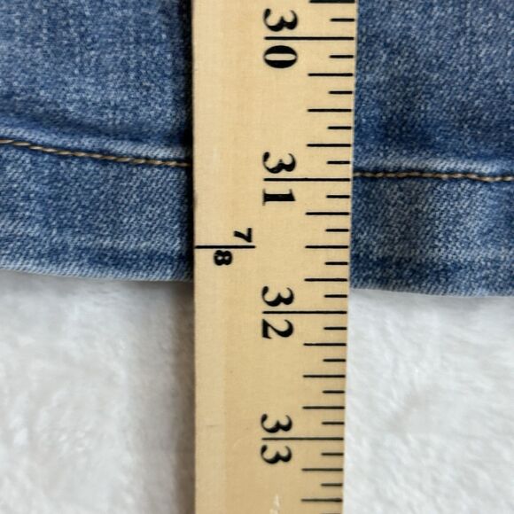 REWASH Recycled Zip Front Dress Women’s Size M Stretch Denim Jean Pockets - Picture 4 of 16